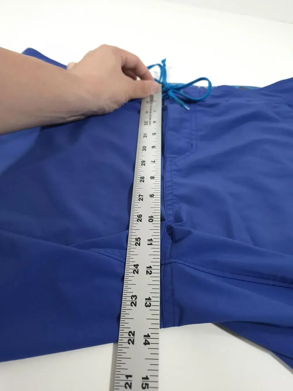 Stio Skyline Royal Board Shorts Mens 36 Blue Solid Stretch Swim Trunks Pockets